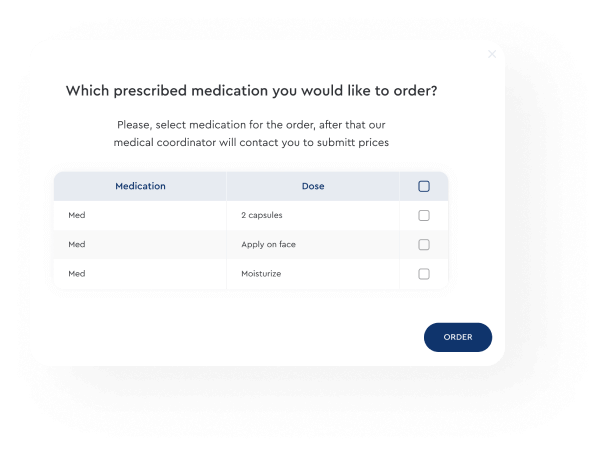 selection of medications to order